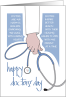 Hand Lettered Doctors’ Day 2025 with Doctor Holding Stethoscope card