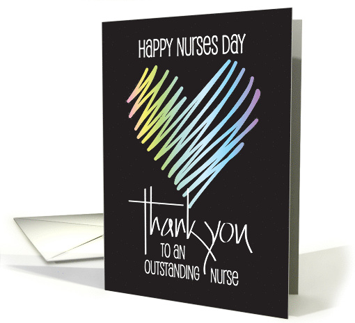 Hand Lettered Nurses Day 2025 Diagonal Brush Heart Thank You card