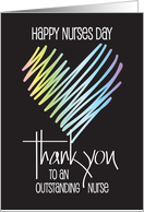 Hand Lettered Nurses Day 2024 Diagonal Brush Heart Thank You card