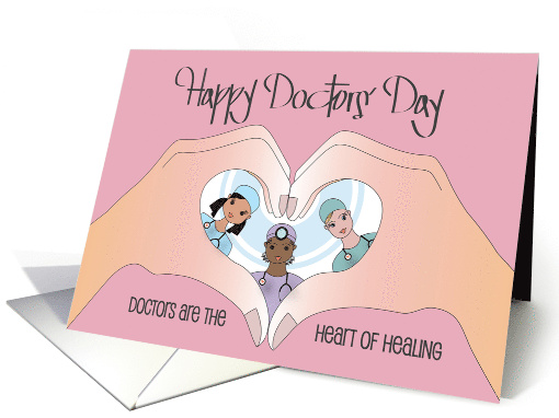 Doctors' Day 2024 Female Doctor Heart Hands Three Female... (1353402)