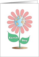Earth Day with Flower filled with Earth Center card