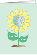 Business Earth Day with Yellow Flower filled with Earth Center card