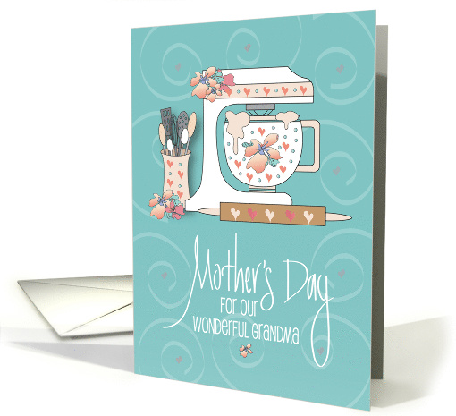Hand Lettered Mother's Day for Grandma Floral Mixer and... (1354336)