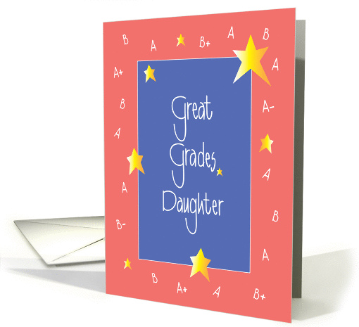 Congratulations to Daughter for Good Grades, With Stars card (1356100)