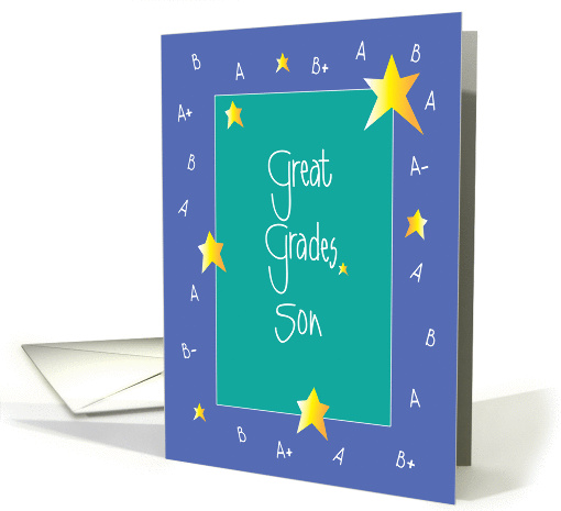 Congratulations to Son for Good Grades, With Stars card (1356102)