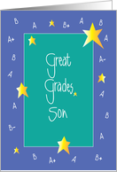 Congratulations to Son for Good Grades, With Stars card