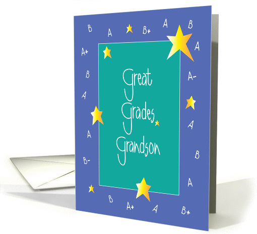Congratulations to Grandson for Good Grades, With Stars card (1356106)
