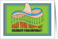 Cinco de Mayo Birthday, Sombrero and Colorful Design card