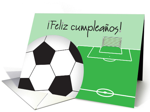 Spanish Birthday with Soccer Ball, Feliz Cumpleanos card (1357458)