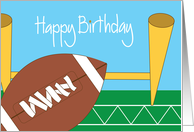 Birthday for Football Player or Fan, Football and Goalpost card