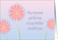 Sympathy in Loss of Mother, Floral Memories and Love card