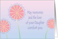 Sympathy in Loss of Daughter, Floral Memories and Love card