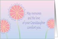 Sympathy in Loss of Granddaughter, Floral Memories and Love card