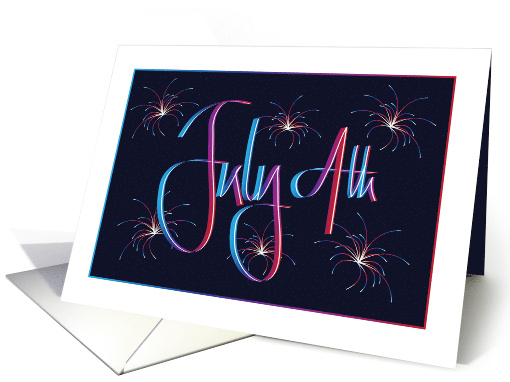 Hand Lettered July 4th with Colorful Display of Lettering... (1365244)