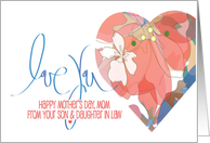 Mother’s Day Mom from Son and Daughter in Law Love You Floral Heart card