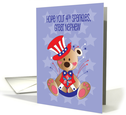 Fourth of July for Great Nephew, Patriotic Bear with... (1365318)