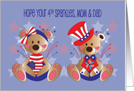 Fourth of July for Parents, Patriotic Bears in Red, White and Blue card