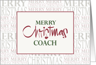 Hand Lettered Christmas for Coach, with Holiday Word Pattern card