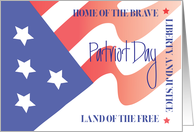 Hand Lettered Patriot Day, Flowing American Flag with Stars & Stripes card