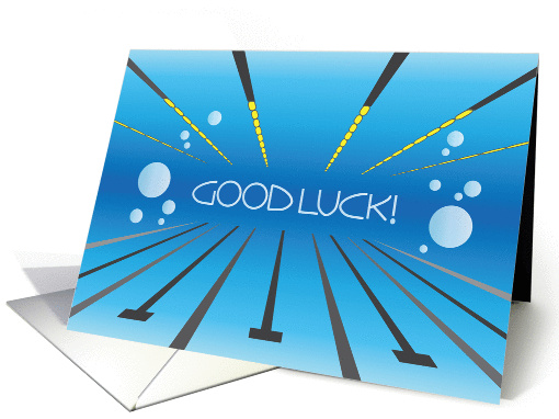 Swimming Good Luck, Lane Markers, Bubbles and Water card (1368608)