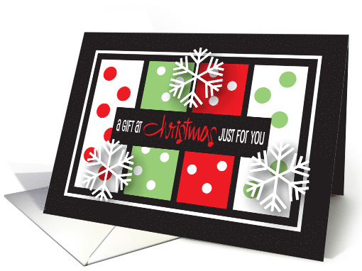 Hand Lettered Gift at Christmas for You Polka Dot Wrapping Paper card