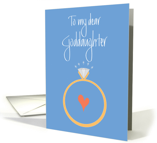 Goddaughter Engagement Congratulations, Diamond Ring & Heart card
