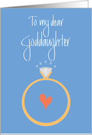 Goddaughter Engagement Congratulations, Diamond Ring & Heart card