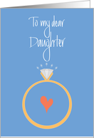 Daughter Engagement Congratulations, Diamond Ring & Heart card