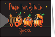 Halloween for Grandson, Punkin Train Rolling In with Pumpkins card