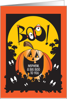 Halloween for Nephew Smiling Jack O’ Lantern Big Boo in the Moon card