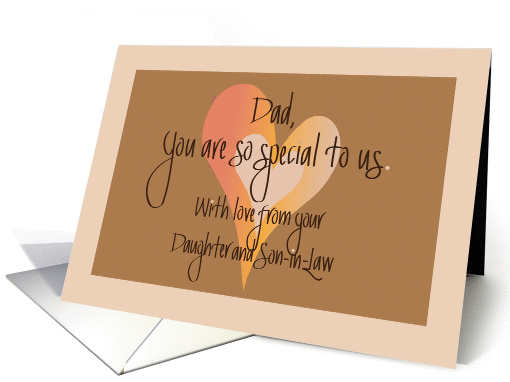 Father's Day Dad, From Daughter & Son in Law with Hearts card