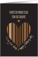 Father’s Day for Dad From Daughter with Earth tone Striped Heart card