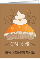 Hand Lettered Thanksgiving for Kids Hey Cutie Pie with Pumpkin Pie card