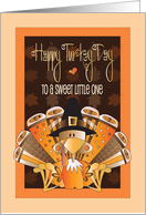 Thanksgiving for Kids Happy Turkey Day Sweet Little One with Turkey card