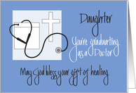 Graduation for Daughter as Doctor from Medical School with Cross card