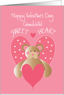 Valentine’s Day for Grandchild, Pink Sweetheart Bear with Heart card