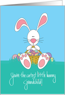 Easter for Grandchild, White Bunny with Easter Egg Basket card