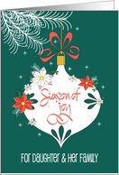 Christmas for Daughter & Family, Season of Joy Decorated Ornament card