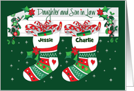 Christmas for Daughter and Husband Stockings with Custom Names card