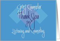 Thank you Grief Counselor, Listening & Counseling Hand Lettering card