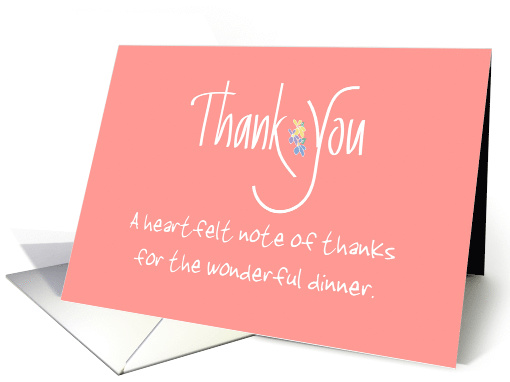 Floral Thank You for Dinner, Custom Personalization on card (1376316)