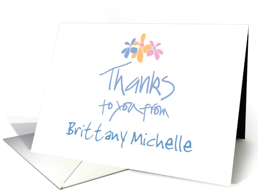 Thank you Personalized Blank Note Card - Thanks to You card (1378414)
