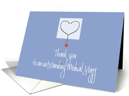 Business Thank you to Medical Staff, Stethoscope with Heart card