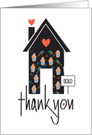 Hand Lettered Thank you to my Realtor Decorated Home with Sold Sign card
