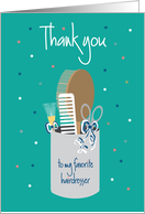 Beauty shop thank you card, Handmade thank you card Hair Stylist thank you card Hairdresser thank you Card Thank you card