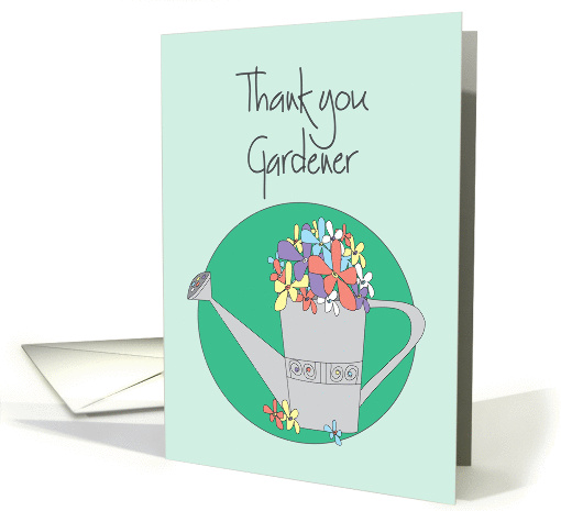 Thank you to Gardener with Watering Can and Flowers card (1379290)