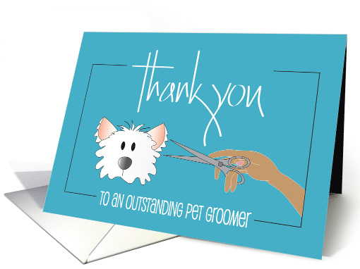 Hand Lettered Thank you to Pet Groomer Hand Scissors and... (1379292)