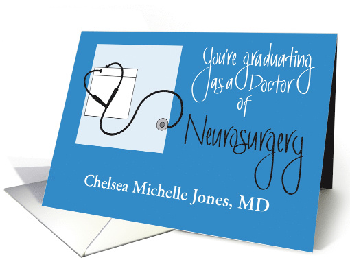 Graduation for Doctor of Neurosurgery, with Custom Name card (1379302)