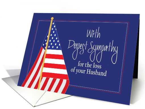 Hand Lettered Sympathy for Loss of U.S. Military Service Husband card