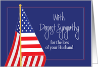 Hand Lettered Sympathy for Loss of U.S. Military Service Husband card
